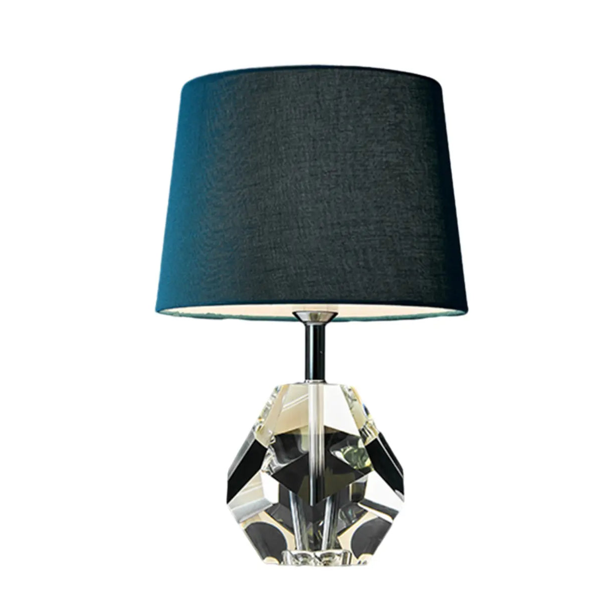 Blue Barrel Shade Crystal Base Standard Table Lamp Image - 5