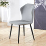 Blue-Brown Wingback Leather Upholstered Dining Chair Image - 3