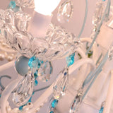 Blue Crystal Pearl Candelabra Living Room Chandelier Image - 6