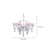 Blue Crystal Pearl Candelabra Living Room Chandelier Image - 9