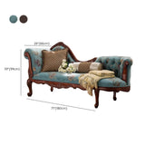 Blue Flannel Floral Tufted Pillow Right-Arm Chaise Image - 16