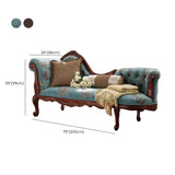 Blue Flannel Floral Tufted Pillow Right-Arm Chaise Image - 18