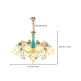 Blue Flower Crystal Chandelier for Living Room Image - 16