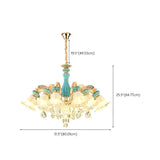 Blue Flower Crystal Chandelier for Living Room Image - 17