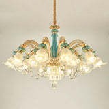 Blue Flower Crystal Chandelier for Living Room Image - 9