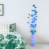 Blue Flower Decor Rustic Vase-Shaped LED Floor Lamp Image - 1