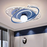 Blue Galaxy LED Flush Mount Ceiling Light Kids Room Image - 1