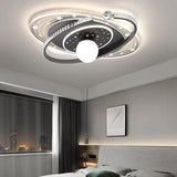 Blue Galaxy LED Flush Mount Ceiling Light Kids Room Image - 11