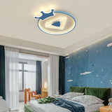 Blue Galaxy LED Flush Mount Ceiling Light Kids Room Image - 5