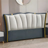 Blue-Grayish White Glam Upholstered Wingback Headboard Image - 11