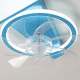 Blue Kids Airplane LED Clear Blade Ceiling Fan Light Image - 13