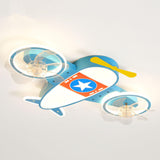 Blue Kids Airplane LED Clear Blade Ceiling Fan Light Image - 7