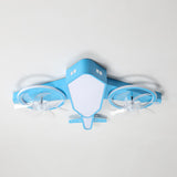 Blue Kids Airplane LED Clear Blade Ceiling Fan Light Image - 8