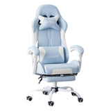 Blue Modern Swivel High Back Leather Gamer Office Chair Image - 10