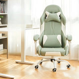 Blue Modern Swivel High Back Leather Gamer Office Chair Image - 11