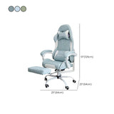 Blue Modern Swivel High Back Leather Gamer Office Chair Image - 15