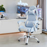 Blue Modern Swivel High Back Leather Gamer Office Chair Image - 9