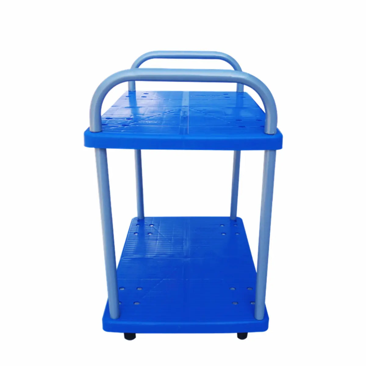 Blue Narrow Width Two-Tier Utility Carts with Shelves Image - 3