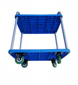 Blue Narrow Width Two-Tier Utility Carts with Shelves Image - 5