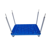 Blue Narrow Width Two-Tier Utility Carts with Shelves Image - 8