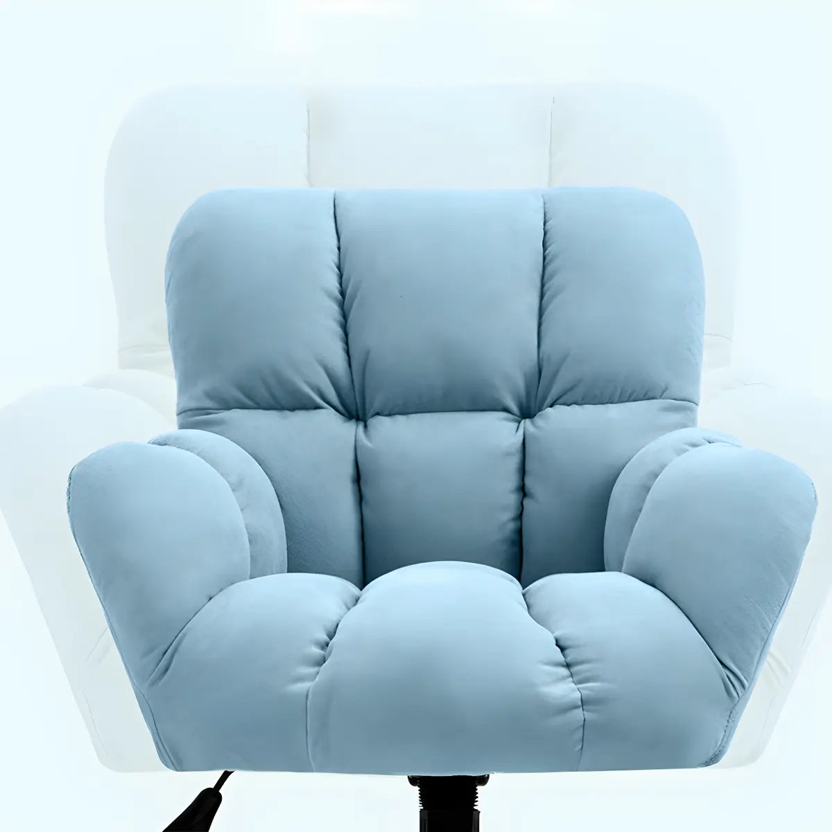 Blue Pastel Adjustable Ergonomic Plush Swivel Office Chair Image - 11