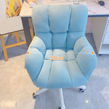 Blue Pastel Adjustable Ergonomic Plush Swivel Office Chair Image - 13