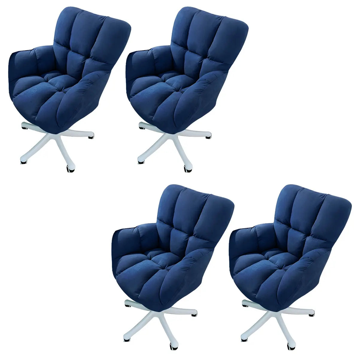 Blue Pastel Adjustable Ergonomic Plush Swivel Office Chair Image - 23