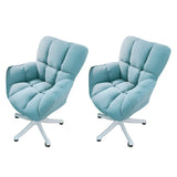 Blue Pastel Adjustable Ergonomic Plush Swivel Office Chair Image - 3