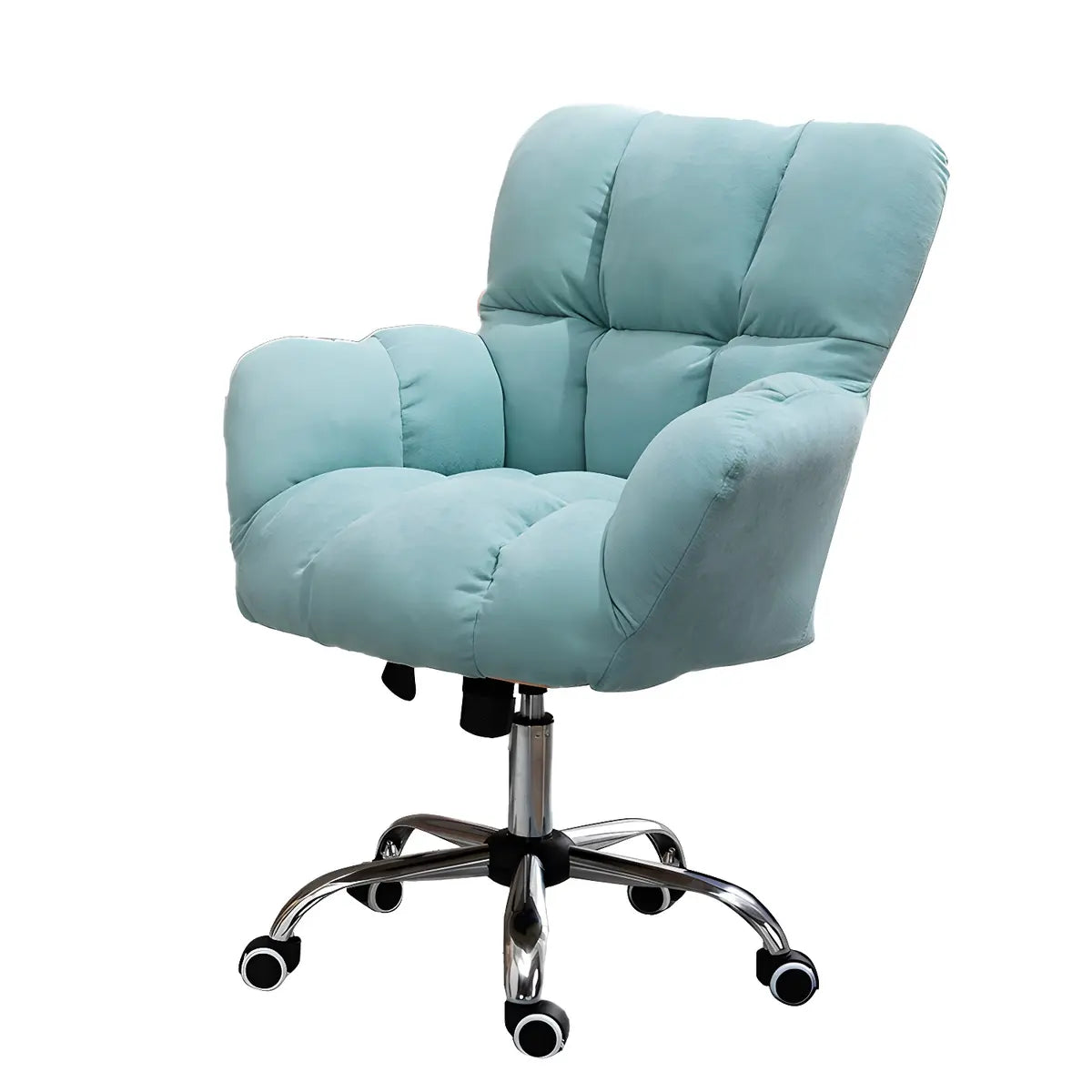 Blue Pastel Adjustable Ergonomic Plush Swivel Office Chair Image - 46