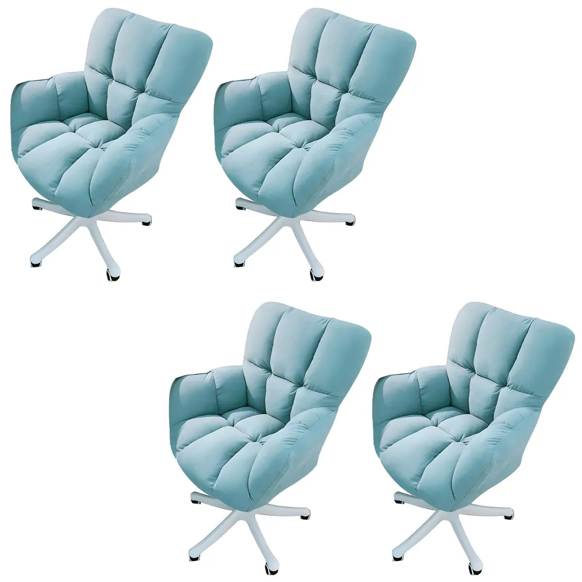 Blue Pastel Adjustable Ergonomic Plush Swivel Office Chair Image - 5