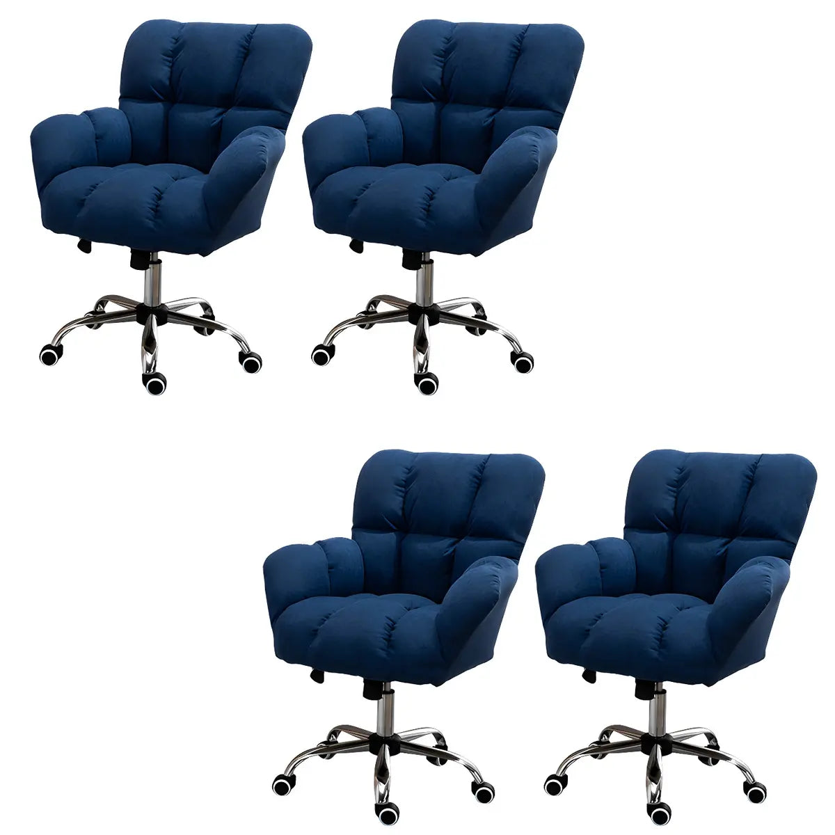 Blue Pastel Adjustable Ergonomic Plush Swivel Office Chair Image - 63