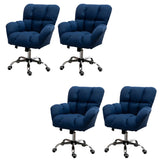 Blue Pastel Adjustable Ergonomic Plush Swivel Office Chair Image - 63