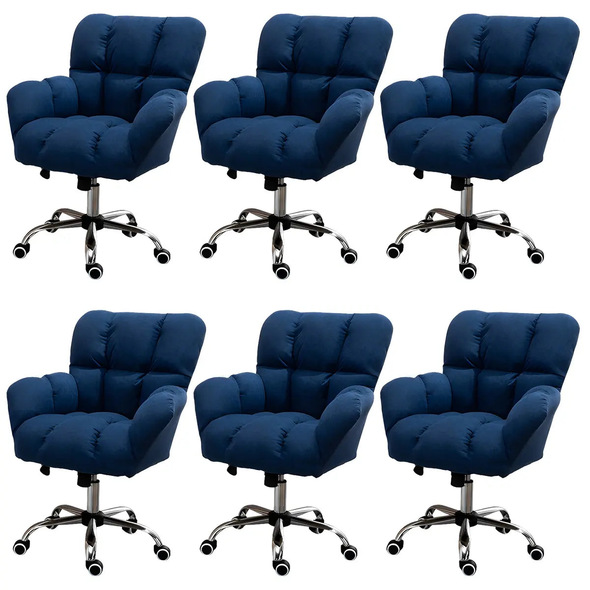 Blue Pastel Adjustable Ergonomic Plush Swivel Office Chair Image - 64