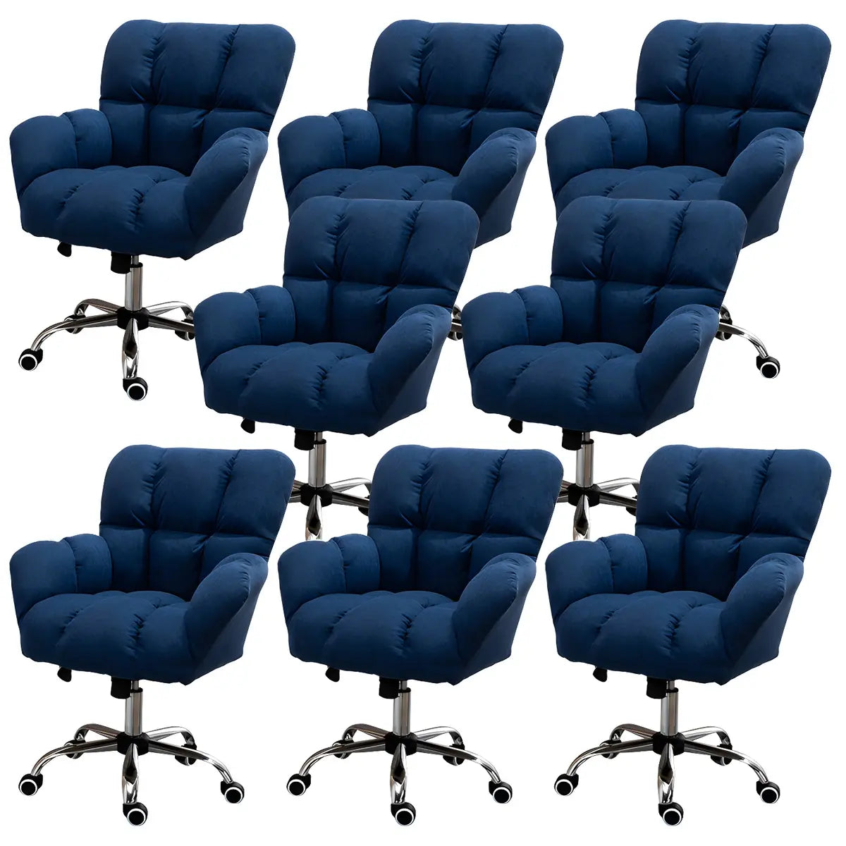 Blue Pastel Adjustable Ergonomic Plush Swivel Office Chair Image - 65