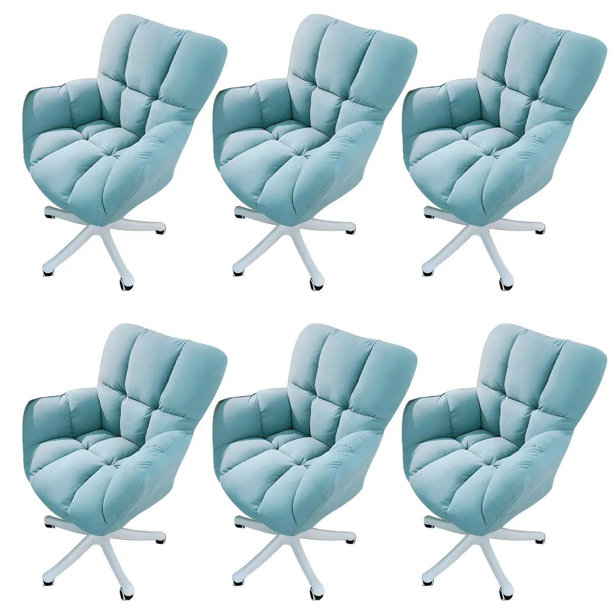 Blue Pastel Adjustable Ergonomic Plush Swivel Office Chair Image - 7