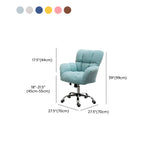 Blue Pastel Adjustable Ergonomic Plush Swivel Office Chair Image - 72