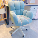 Blue Pastel Adjustable Ergonomic Plush Swivel Office Chair Image - 8