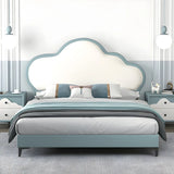 Blue Portman Cloud-Shaped Upholstered Queen Headboard Image - 1