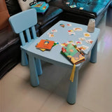 Blue Rectangular Waterproof Toddler Table Chair Set Image - 1