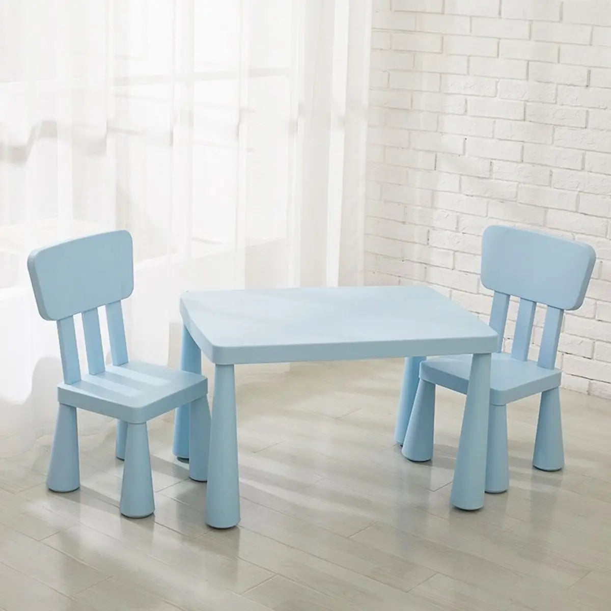 Blue Rectangular Waterproof Toddler Table Chair Set Image - 20