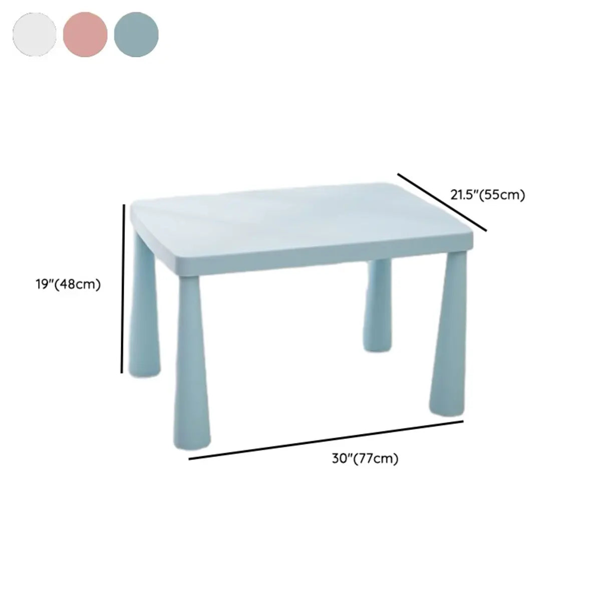 Blue Rectangular Waterproof Toddler Table Chair Set 