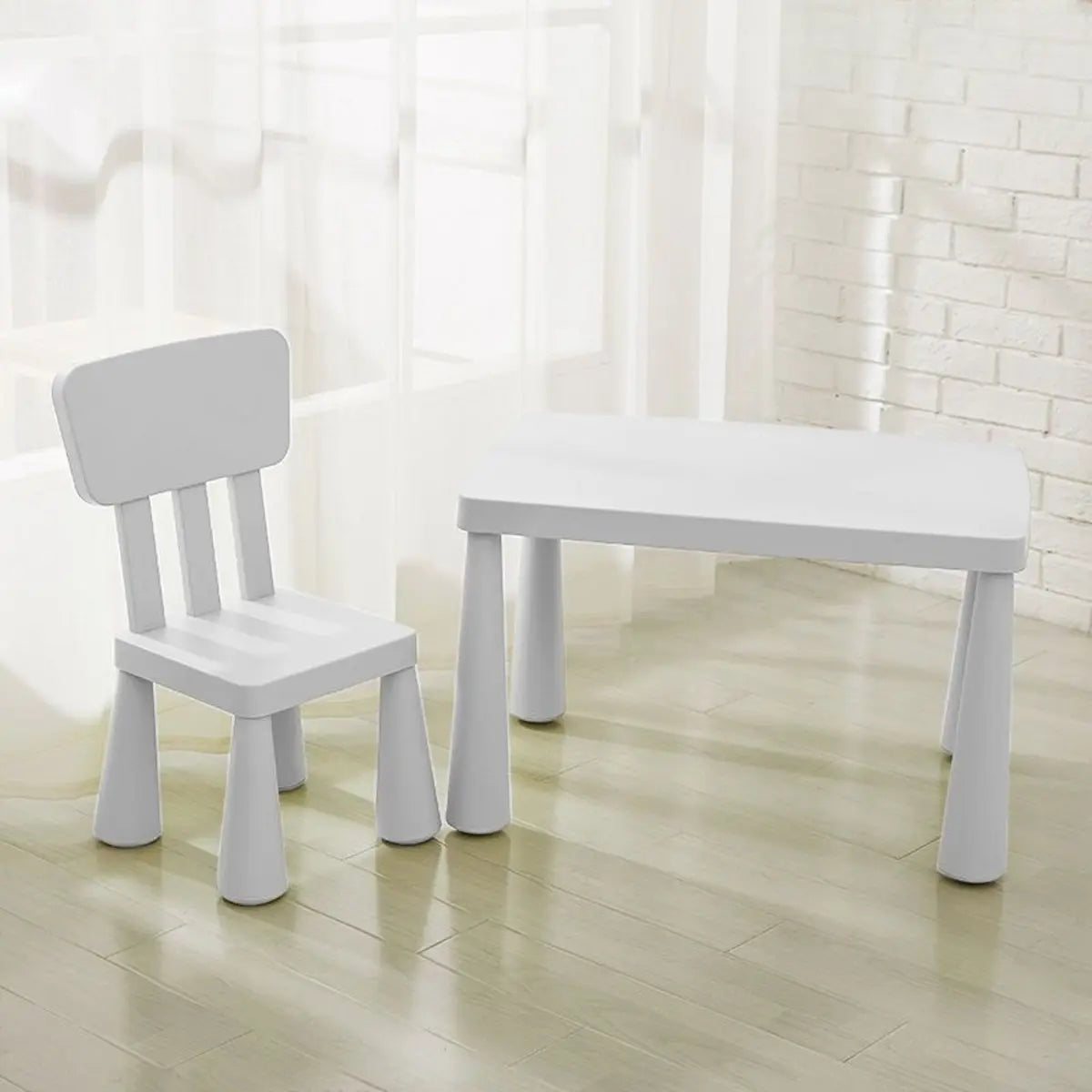 Blue Rectangular Waterproof Toddler Table Chair Set Image - 12