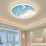 Blue Starry Sky Round Dimmable LED Flush Mount Light Image - 1