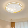 Blue Starry Sky Round Dimmable LED Flush Mount Light Image - 3