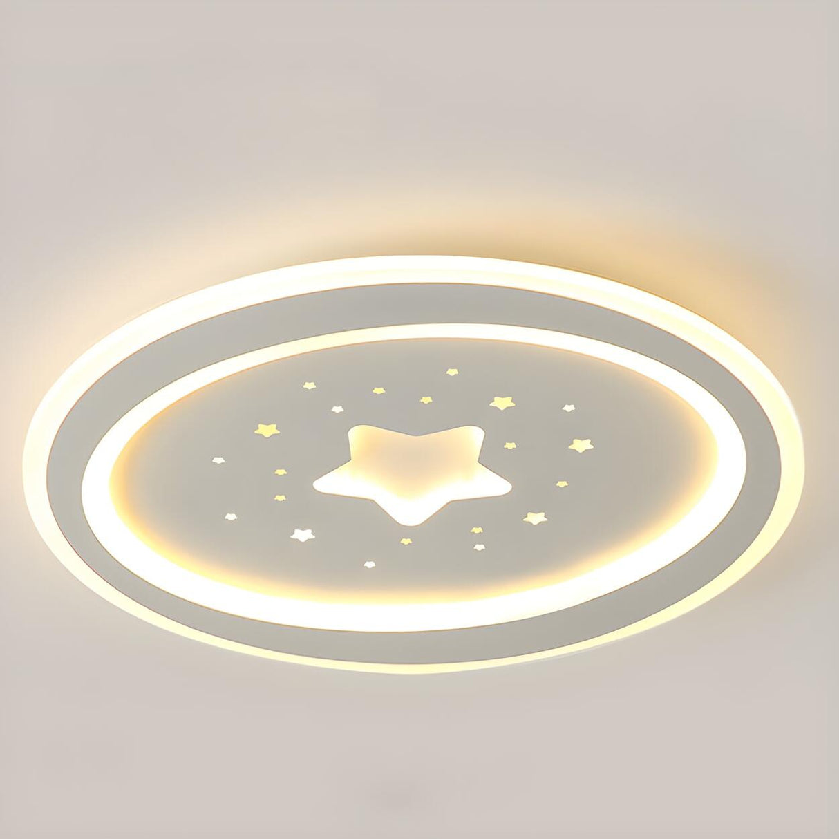 Blue Starry Sky Round LED Flush Mount Ceiling Light Image - 11