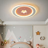 Blue Starry Sky Round LED Flush Mount Ceiling Light Image - 5