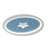 Blue Starry Sky Round LED Flush Mount Ceiling Light Image - 8