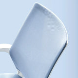 Blue Swivel Ergonomic Mesh Office Chair with Wheels Image - 12