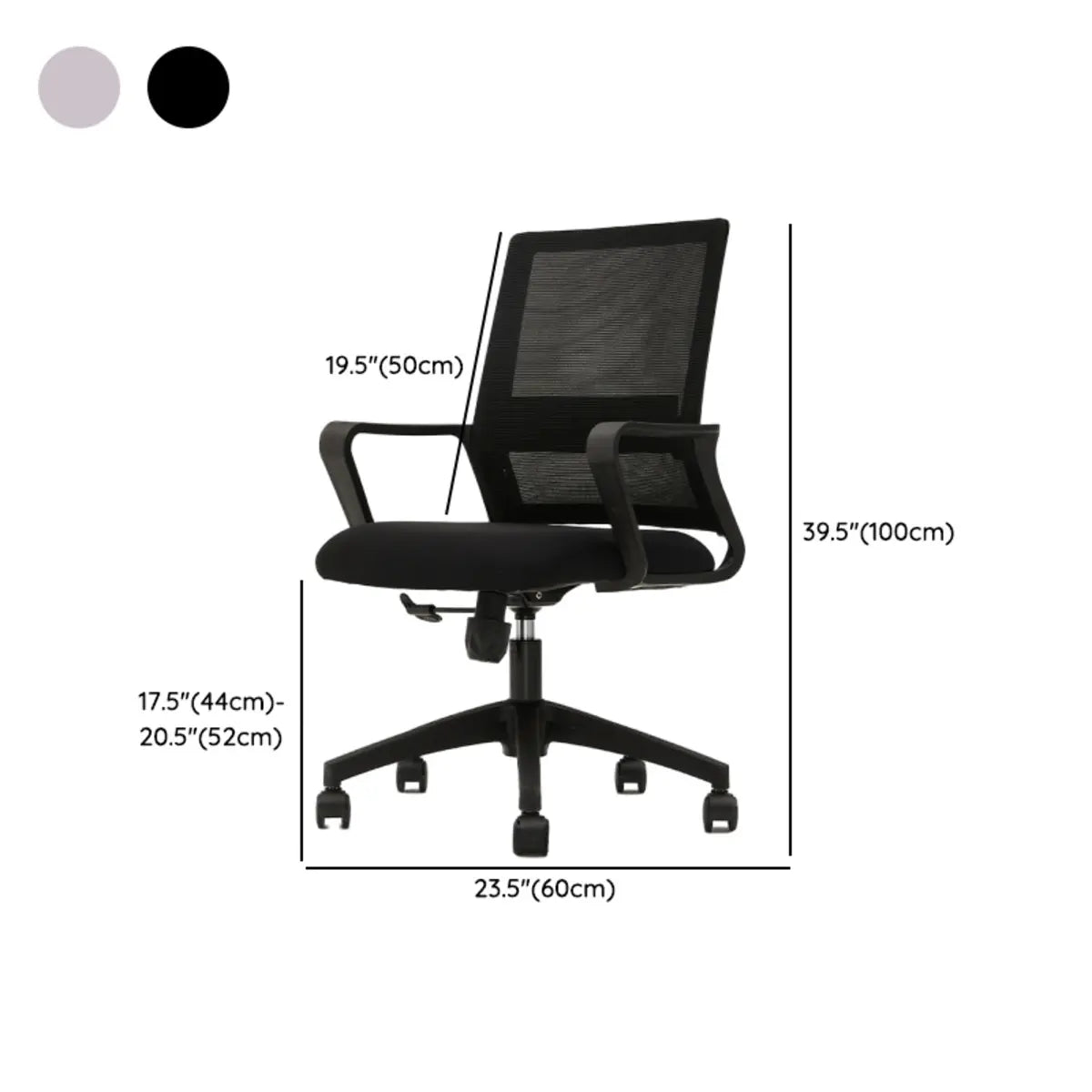 Blue Swivel Ergonomic Mesh Office Chair with Wheels Image - 17