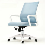 Blue Swivel Ergonomic Mesh Office Chair with Wheels Image - 5